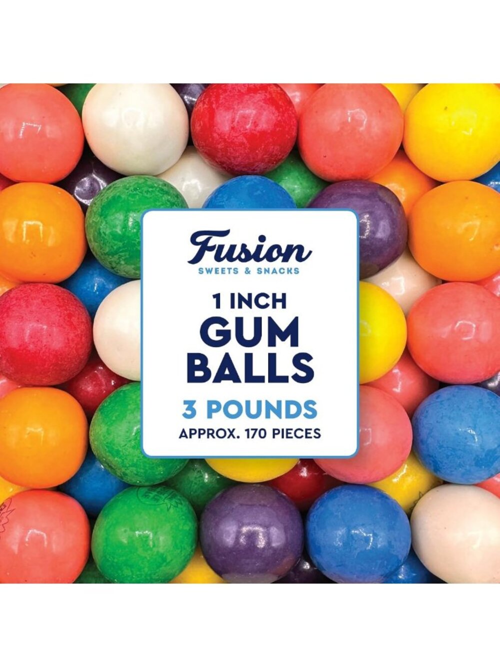 Assorted Fruit Flavor Gumballs - Bulk 1 Inch, 3 lb Bag for Parties & Events